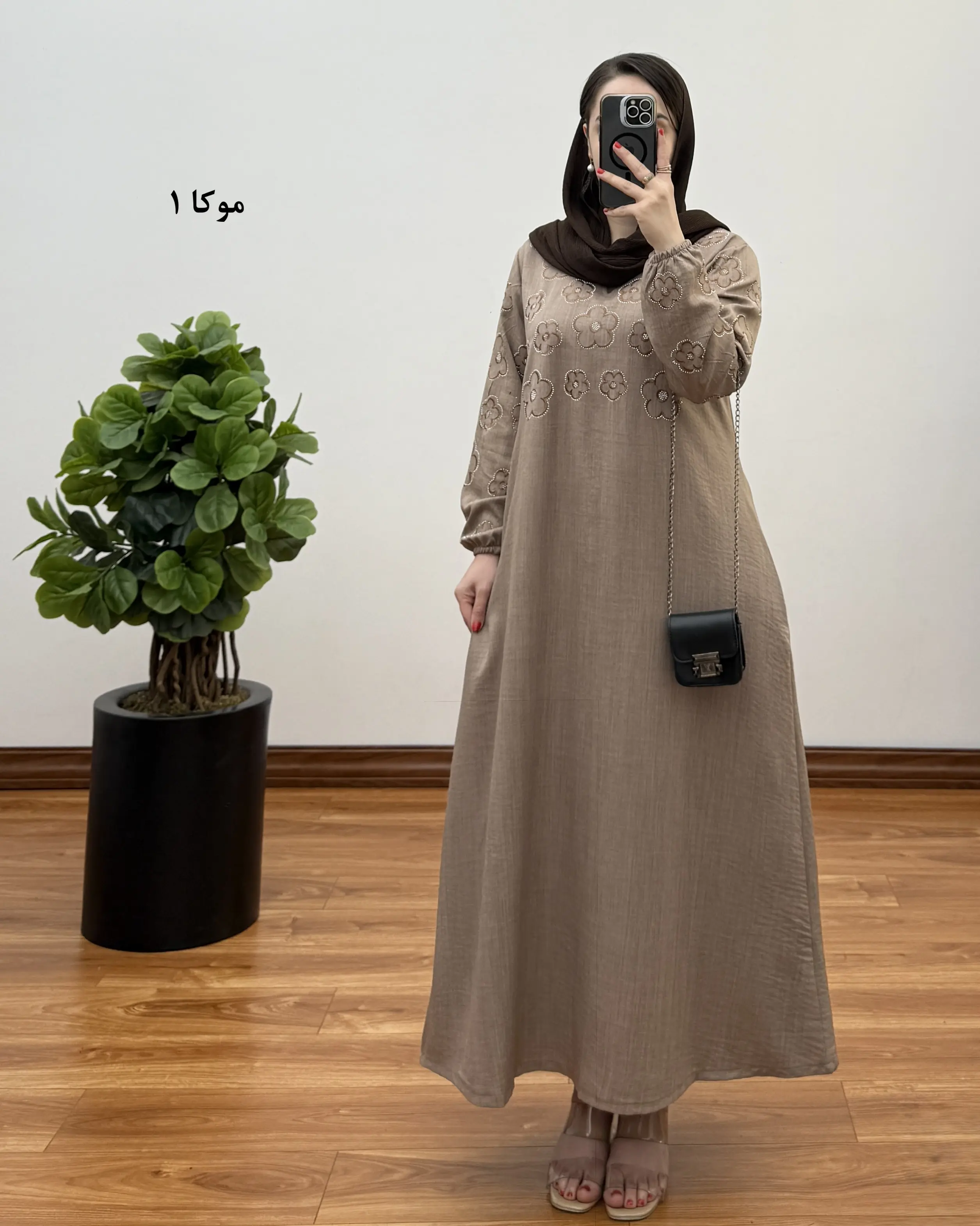 پیراهن مانتویی شانتون بلند مدل نگین